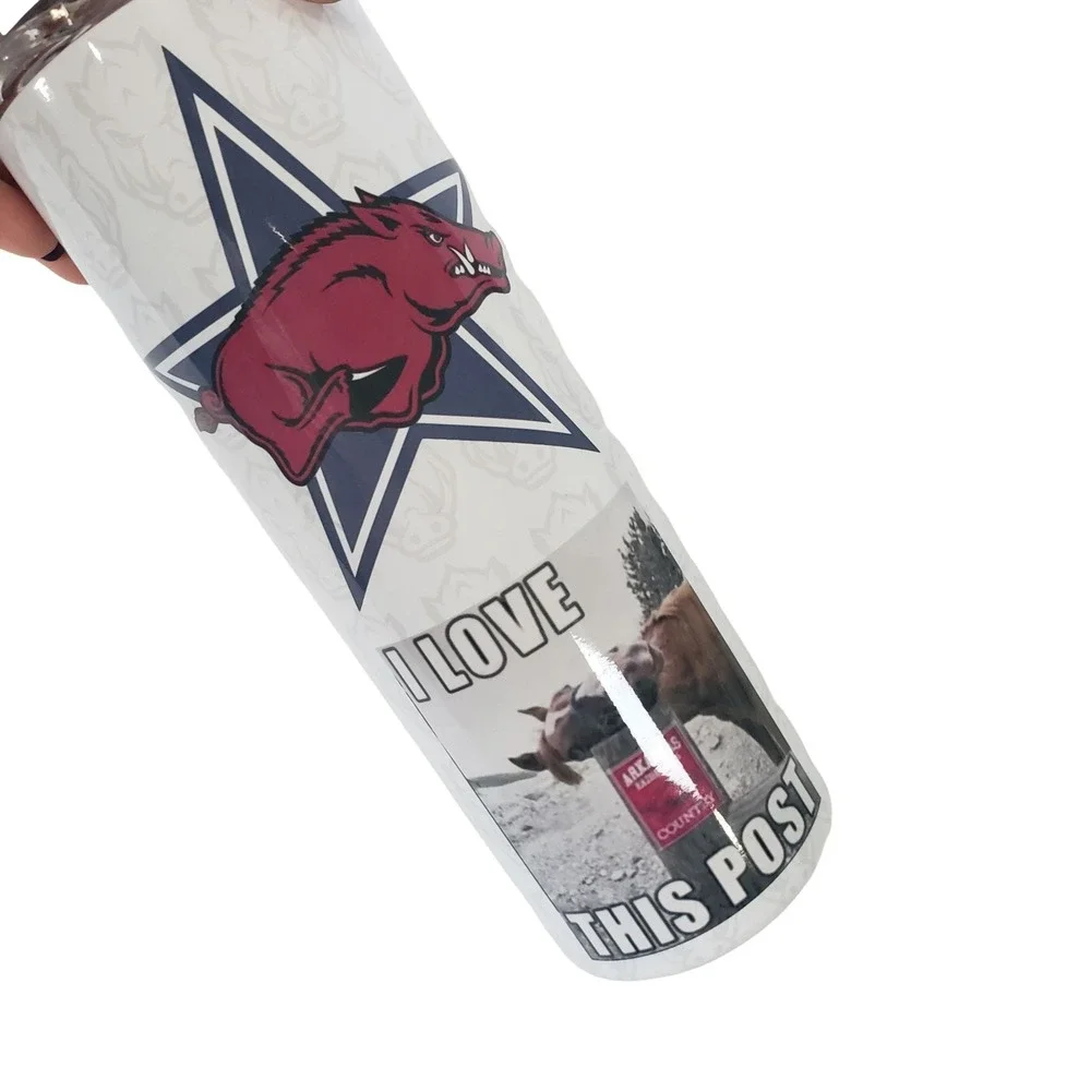 Hogg Outfitters Arkansas Razorbacks 20oz Skinny Tumbler Insulated Travel Cup